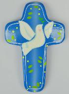 Croix Enfant en Bois - Esprit Saint - Bleu