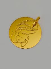 Médaille Vierge à l'Enfant Jésus en Or
