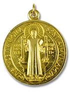 Grande Médaille de Saint Benoit Doré - 4.6cm