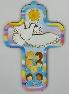 Croix de Confirmation en Bois - Feu de l'Esprit Saint
