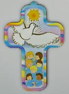 Croix de Confirmation en Bois - Feu de l'Esprit Saint