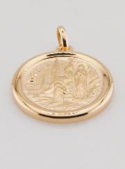 Grande Médaille Apparitions Notre Dame de Lourdes - Plaqué Or 18k
