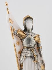 Statue Sainte Jeanne d'Arc en Albâtre Peint Main