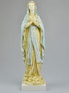 Statue de Notre Dame de Lourdes en Albâtre Peint Main - 42 cm