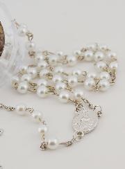 Chapelet en Perles de Nacre Blanche