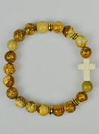 Bracelet Religieux en Jaspe et Croix