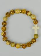 Bracelet Religieux en Jaspe et Croix