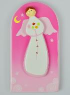 Cadre Ange-Gardien Protecteur à la Bougie -Rose - 13cm