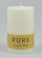 Bougie Blanche Olive Bio 100% Naturelle - 9 X 6 cm