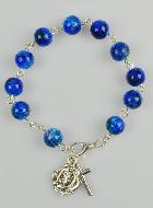 Bracelet Chapelet Dizainier en Perles de Nacre Bleue - 8mm