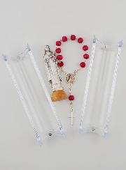 Statue Sainte Rita sur Socle & son Dizainier en Bois de Rose