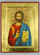 Icône Byzantine Jésus-Christ Pantocrator - 20 cm