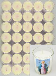 10 Bougies Veilleuses d'Eglise - Vierge Miraculeuse