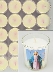 10 Bougies Veilleuses d'Eglise - Vierge Miraculeuse