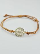 Bracelet Médaille de Saint Benoît - Marron