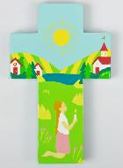 Croix Enfant en Bois - Première Communion - Modèle Fille
