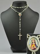 Chapelet en Perles de Nacre Véritable - Médaille Sacré Coeur de Marie