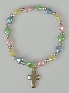 Bracelet Religieux Enfant - Croix & Coeur d'Amour