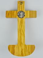 Bénitier Crucifix en Bois d'Olivier