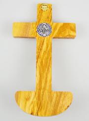 Béniter Croix de Saint Benoît en Bois d'Olivier - 19cm