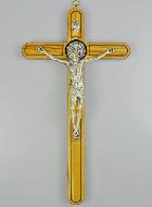 Croix de Saint Benoît en Bois d'Olivier - 35cm