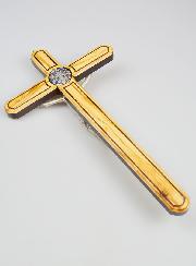 Croix de Saint Benoît en Bois d'Olivier - 35cm