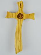 Croix de Saint Benoît en Bois d'Olivier - 21cm