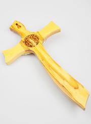 Croix de Saint Benoît en Bois d'Olivier - 27cm
