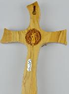 Crucifix de Saint Benoît en Bois d'Olivier - 27cm
