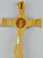 Crucifix de Saint Benoît en Bois d'Olivier - 27cm