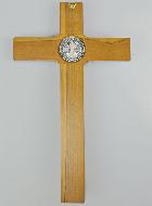 Croix de Saint Benoît en Bois - 25cm