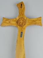 Crucifix de Saint Benoît en Bois d'Olivier - 32cm