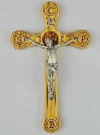 Crucifix de Saint Benoît en Bois d'Olivier - 20x12cm