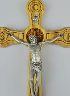 Crucifix de Saint Benoît en Bois d'Olivier - 20x12cm