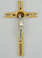 Crucifix de Saint Benoît en Bois d'Olivier - 19cm