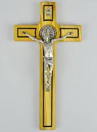 Croix de Saint Benoît en Bois d'Olivier - 20 x11cm