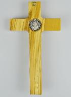 Croix de Saint Benoît en Bois d'Olivier - 20 x11cm