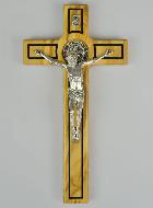 Crucifix de Saint Benoît en Bois d'Olivier - 20 x11cm