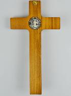 Croix de Saint Benoît en Bois Foncé - 20 x11cm