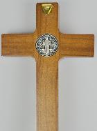 Crucifix de Saint Benoît en Bois Foncé - 20 x11cm