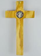 Croix de Saint Benoît en Bois Clair - 20 x 11 cm