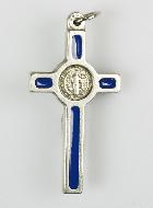 Pendentif Croix de Saint Benoit - Bleue