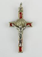 Pendentif Croix de Saint Benoit - Rouge