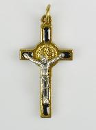 Pendentif Croix de Saint Benoit Doré & Noire