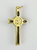 Pendentif Croix de Saint Benoit Doré & Noire