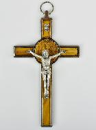 Croix de Saint Benoît en Bois Clair - 13cm