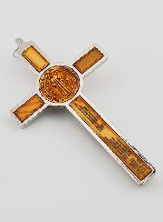 Croix de Saint Benoît en Bois Clair - 13cm