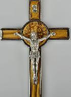 Crucifix de Protection Saint Benoît en Bois - 13cm