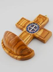 Béniter Médaille de Saint Benoît & Bois d'Olivier - 12cm