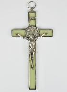 Grande Croix de Saint Benoit Argentée & Fluo - 20cm